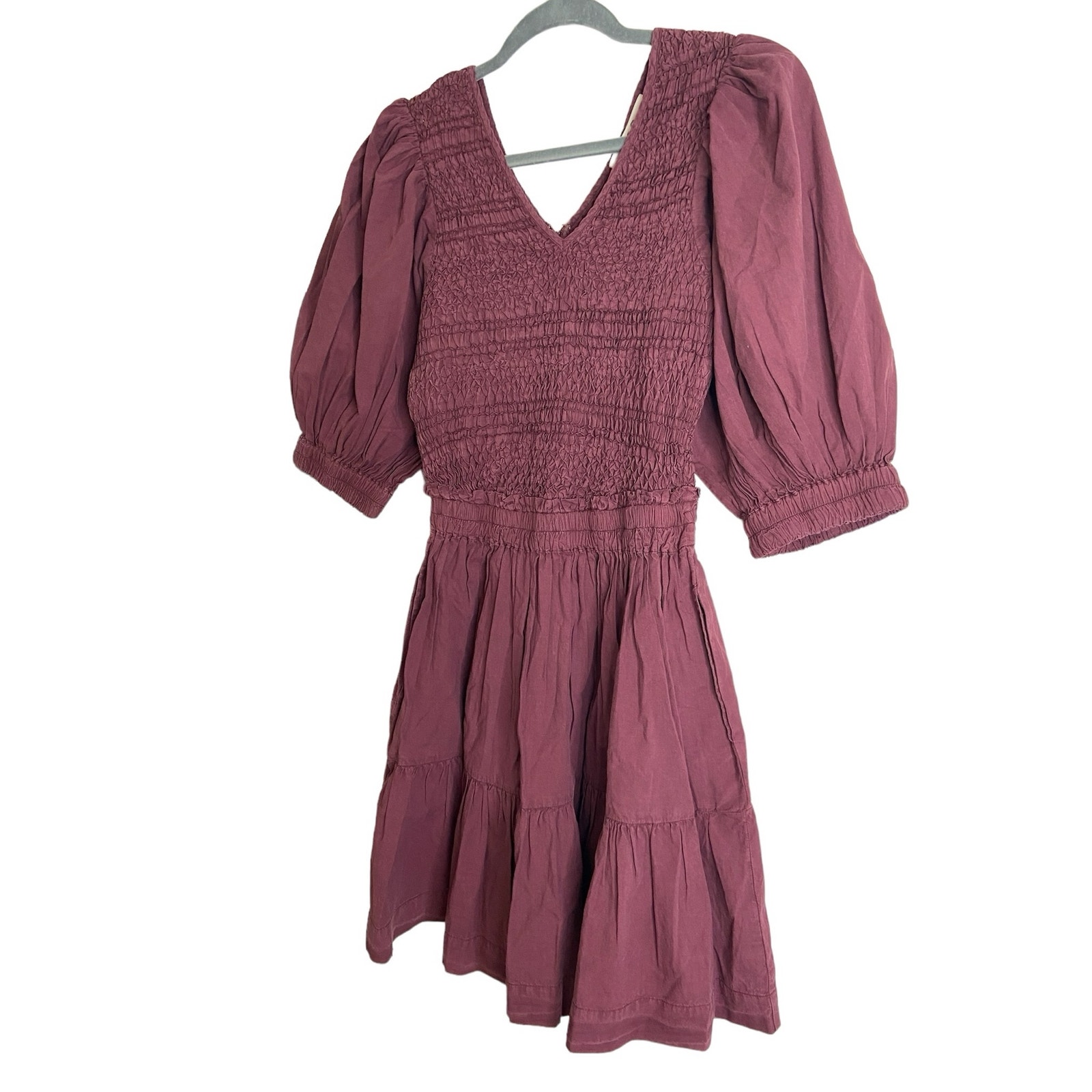 Sea New York Simona Mini Dress Puff Sleeve Smocked Boho Cotton Party Garden 6 — image 4 of 8